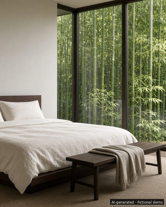 Bamboo View King (AI-generated render, fictional demo)