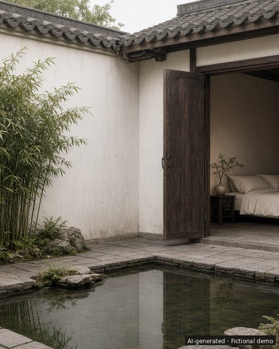 Courtyard Villa (AI-generated render, fictional demo)